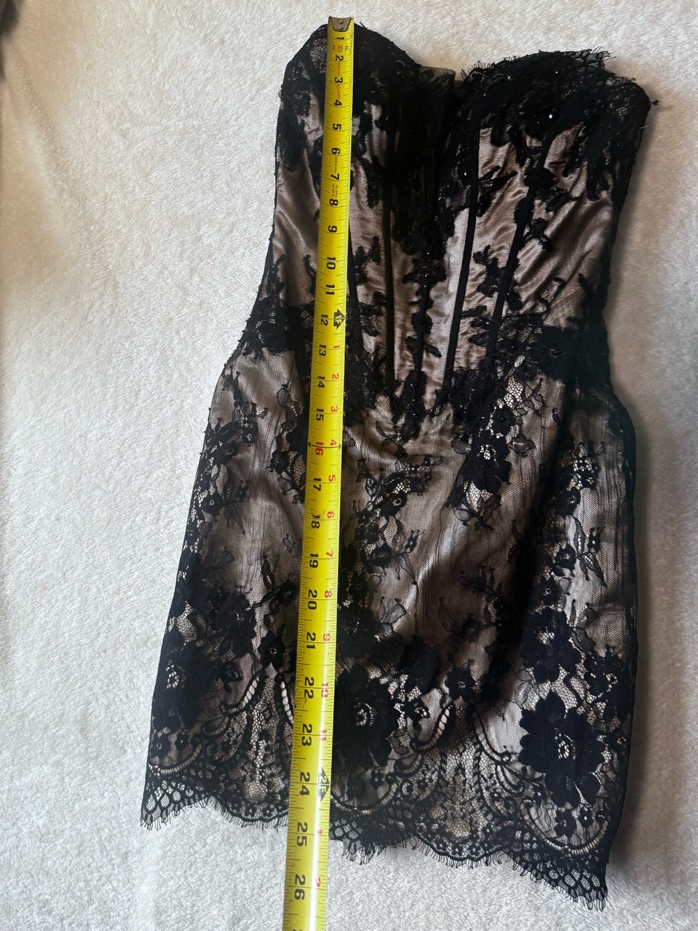 Tony Bowls Lace Beads Strapless Mini Dress Formal Beaded Boned Corset Bodice 4 - Picture 16 of 16